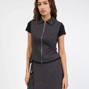 Weste mit Pinstripes